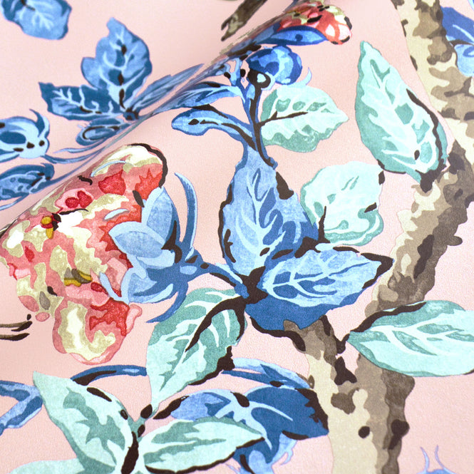 Sanderson / ONE SIXTY WALLPAPER COLLECTION / Caverley Rose / French Blue 217035