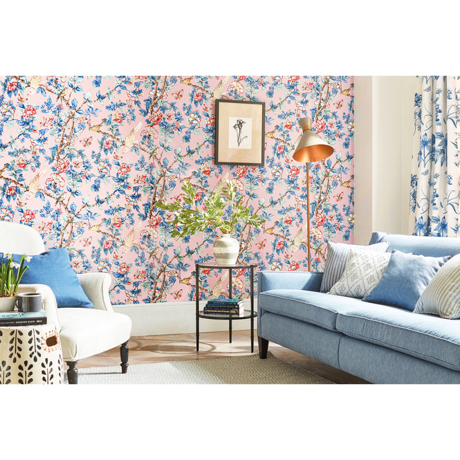 Sanderson / ONE SIXTY WALLPAPER COLLECTION / Caverley Rose / French Blue 217035