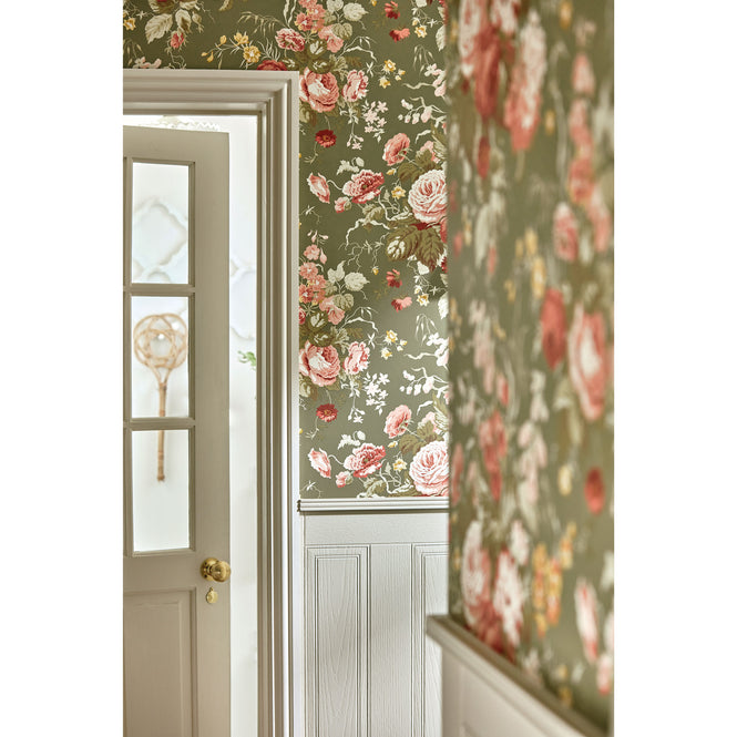 Sanderson / ONE SIXTY WALLPAPER COLLECTION / Stapleton Park Olive / Bengal Red 217046