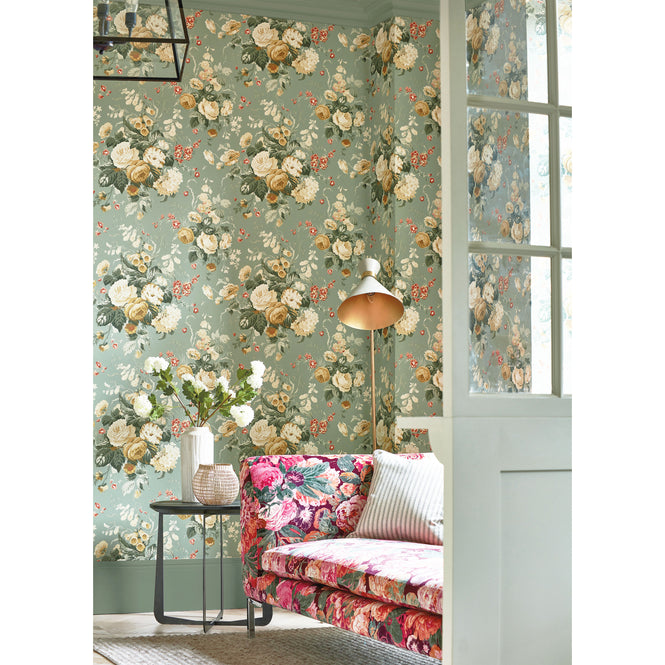 Sanderson / ONE SIXTY WALLPAPER COLLECTION / Stapleton Park Sage / Honey 217047