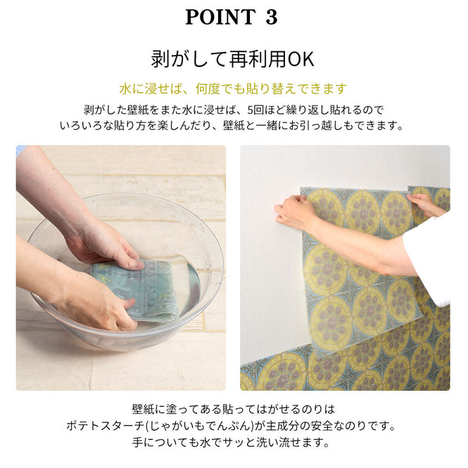 はがせる 壁紙 【Hattan Pattern】Louise Body / Dahlia HLBY-02(6枚セット)