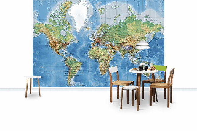PHOTOWALL / World Map - With Roads (e1770)