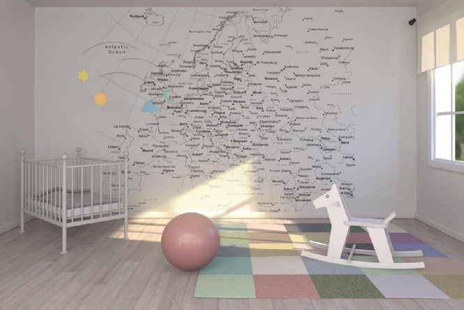 PHOTOWALL / Europe Map - b/w (e1771)