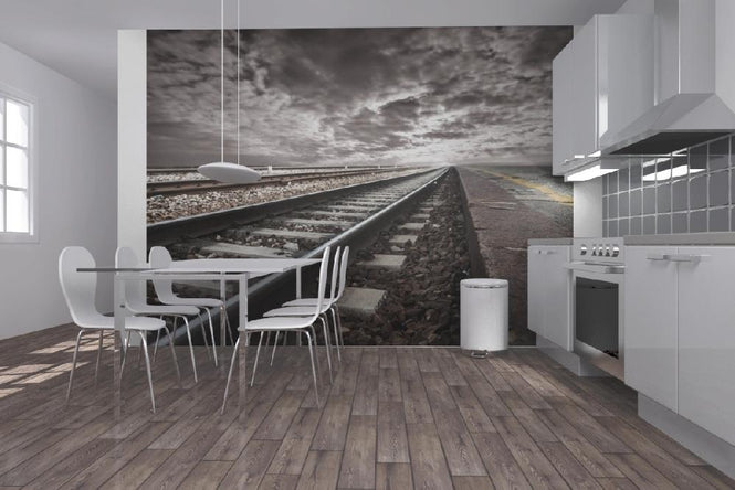 PHOTOWALL / Empty Railway Tracks (e19383)