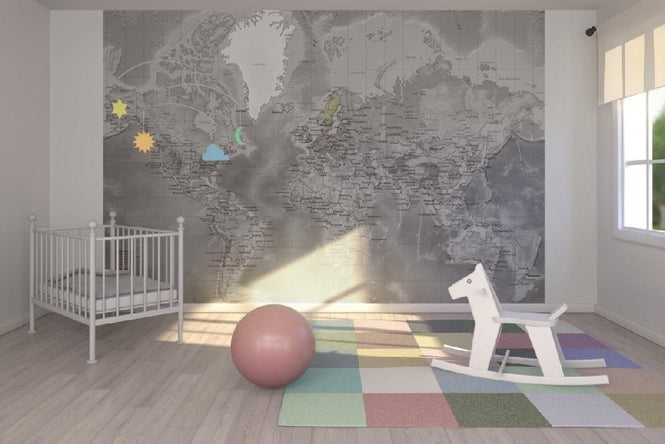 PHOTOWALL / World Map - Detailed Colorsplash (e19711)