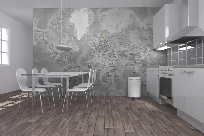 PHOTOWALL / World Map - Detailed Colorsplash (e19711)