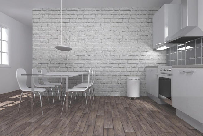 PHOTOWALL / Brick Wall - White (e20332)
