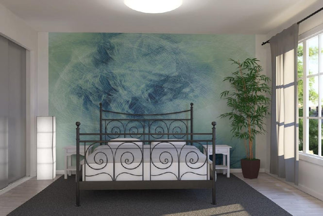 PHOTOWALL / Liquid Lines - Green Blue (e20474)