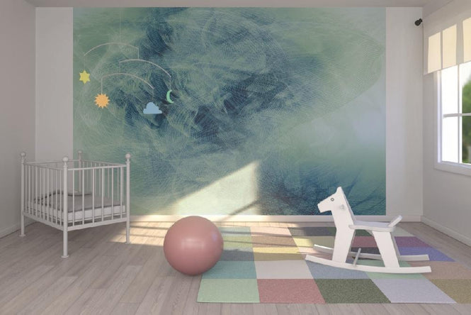 PHOTOWALL / Liquid Lines - Green Blue (e20474)