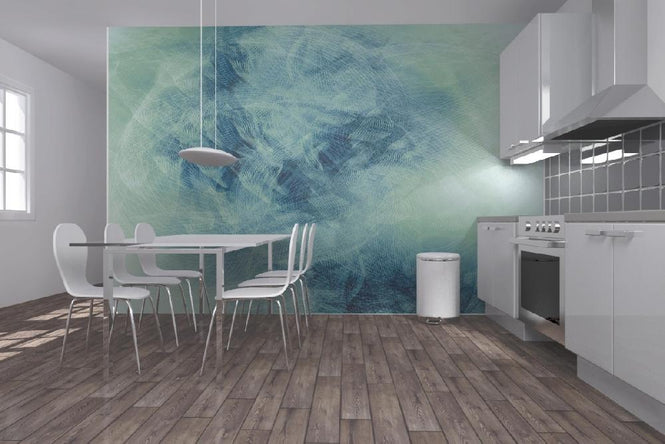 PHOTOWALL / Liquid Lines - Green Blue (e20474)