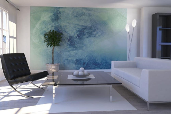 PHOTOWALL / Liquid Lines - Green Blue (e20474)
