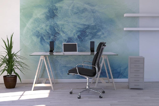 PHOTOWALL / Liquid Lines - Green Blue (e20474)