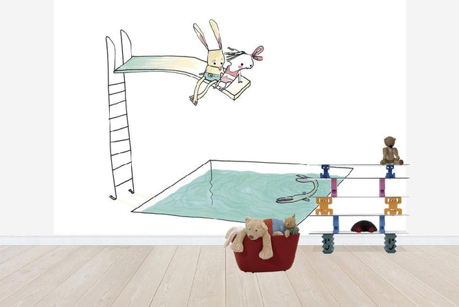 PHOTOWALL / Pa Trampolinen Tatt Intill Kaninen (e20897)