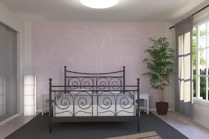 PHOTOWALL / Deer World Lines - pink (e21251)