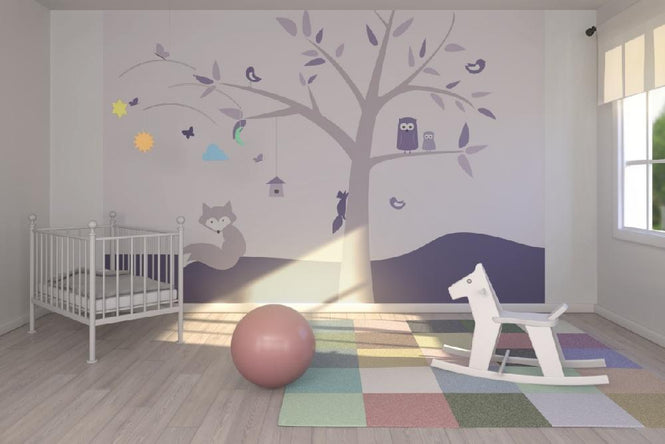 PHOTOWALL / Animal Tree - Purple (e21893)