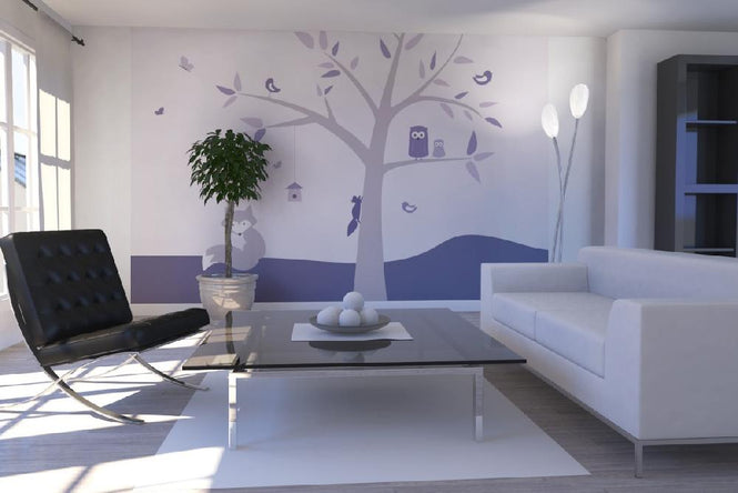 PHOTOWALL / Animal Tree - Purple (e21893)