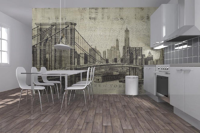 PHOTOWALL / Vintage New York Brooklyn Bridge (e22272)