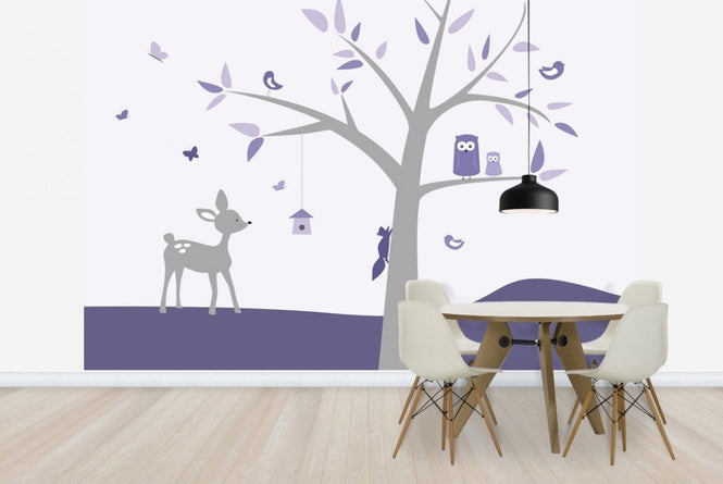 PHOTOWALL / Animal Tree Purple Deer (e22375)