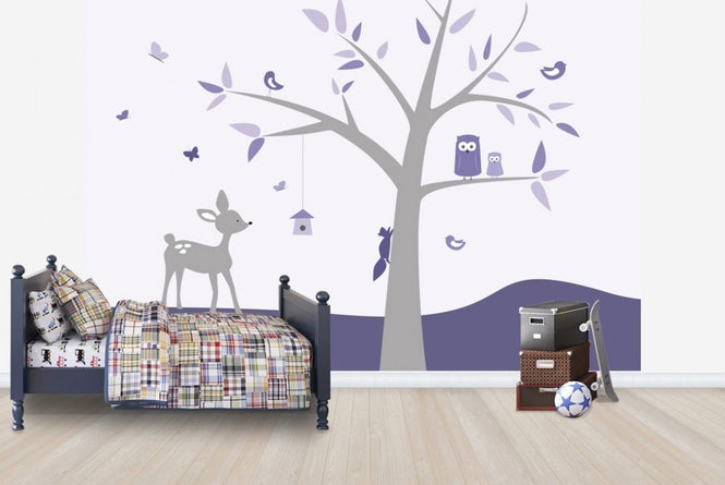 PHOTOWALL / Animal Tree Purple Deer (e22375)