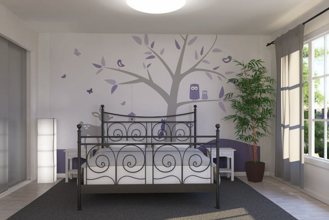 PHOTOWALL / Animal Tree Purple Deer (e22375)