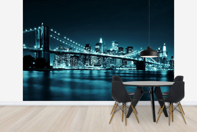 PHOTOWALL / Brooklyn Bridge - Blue (e22382)