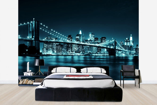 PHOTOWALL / Brooklyn Bridge - Blue (e22382)