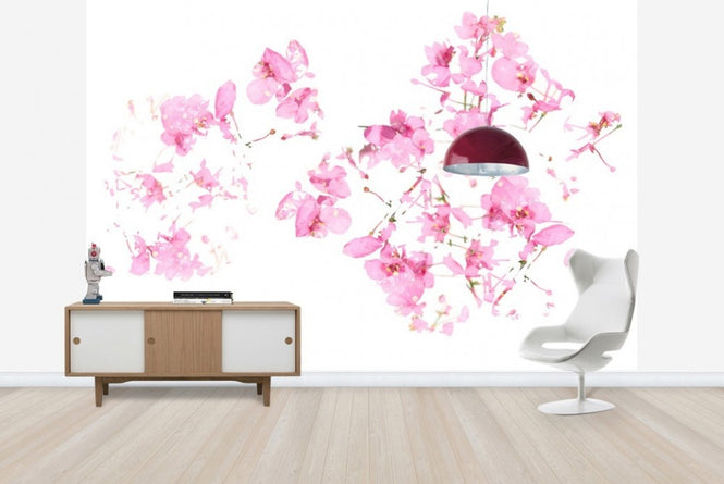 PHOTOWALL / Pink Floral flow (e22598)
