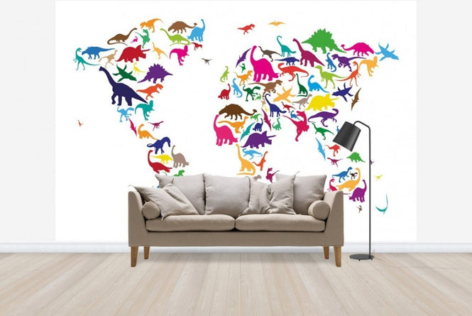 PHOTOWALL / Dinosaur World Map (e22674)