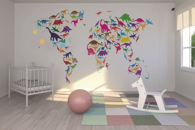 PHOTOWALL / Dinosaur World Map (e22674)