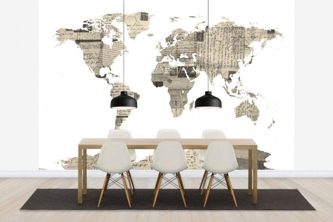 PHOTOWALL / Old Postcards World Map (e22676)