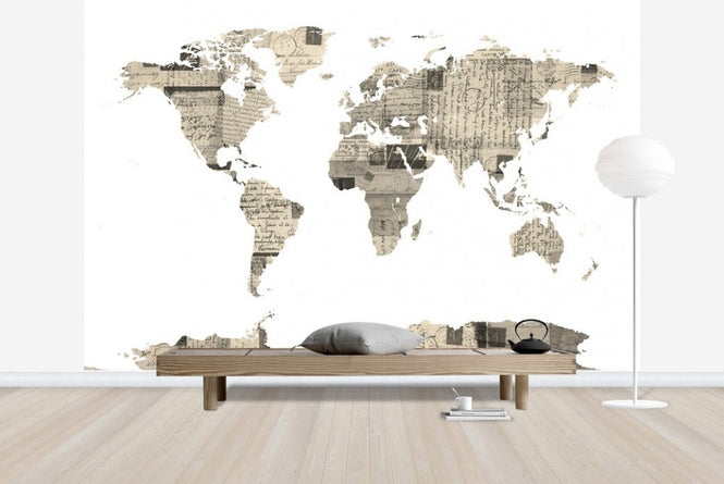 PHOTOWALL / Old Postcards World Map (e22676)