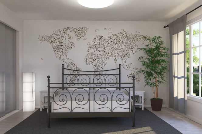 PHOTOWALL / Music Notes World Map (e22682)