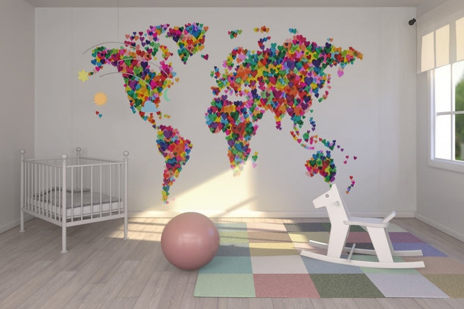 PHOTOWALL / Hearts World Map (e22706)