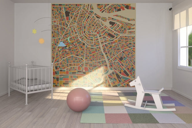 PHOTOWALL / Multicolor Map - Amsterdam (e22726)