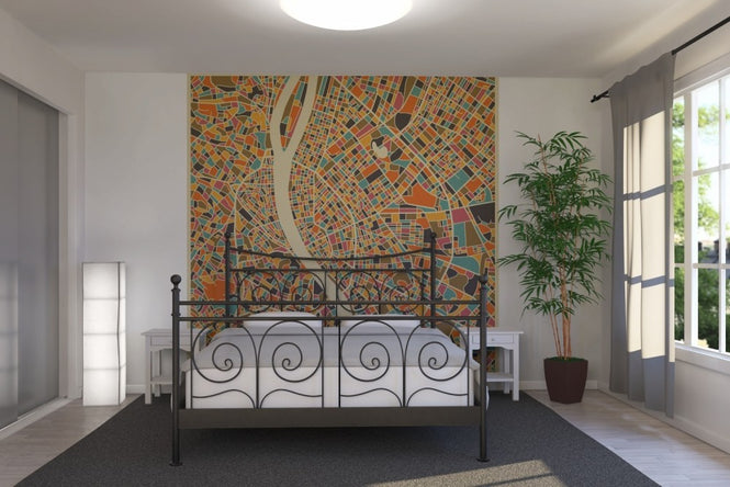 PHOTOWALL / Multicolor Map - Budapest (e22730)