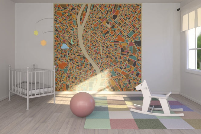 PHOTOWALL / Multicolor Map - Budapest (e22730)