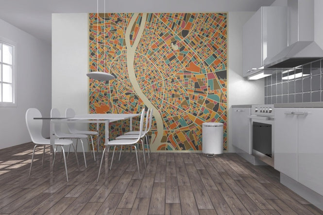 PHOTOWALL / Multicolor Map - Budapest (e22730)