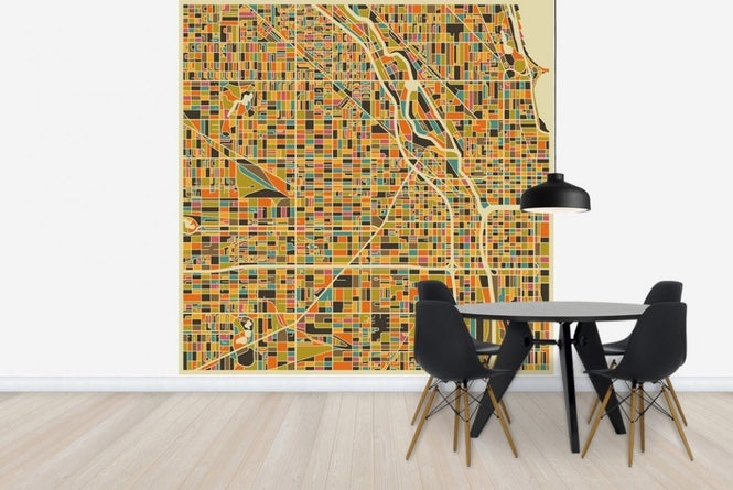 PHOTOWALL / Multicolor Map - Chicago (e22732)