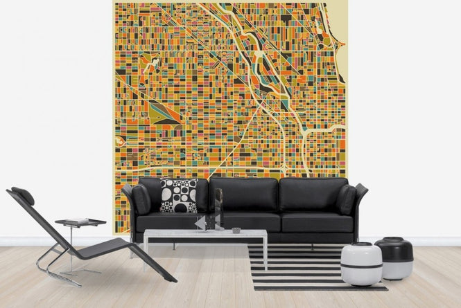 PHOTOWALL / Multicolor Map - Chicago (e22732)