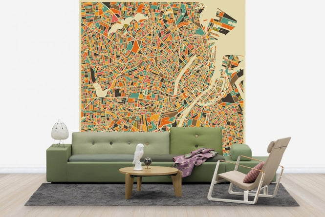PHOTOWALL / Multicolor Map - Copenhagen (e22733)