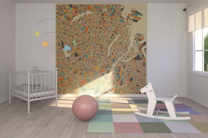 PHOTOWALL / Multicolor Map - Copenhagen (e22733)