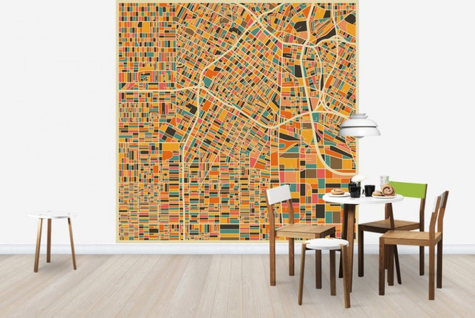 PHOTOWALL / Multicolor Map - Los Angeles (e22735)