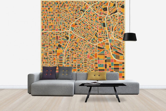PHOTOWALL / Multicolor Map - Los Angeles (e22735)
