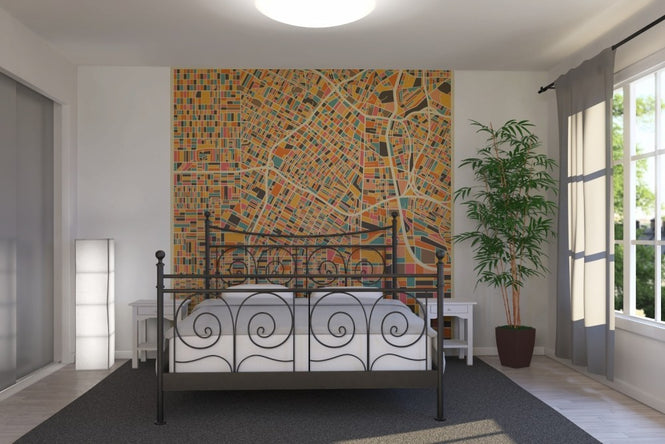 PHOTOWALL / Multicolor Map - Los Angeles (e22735)