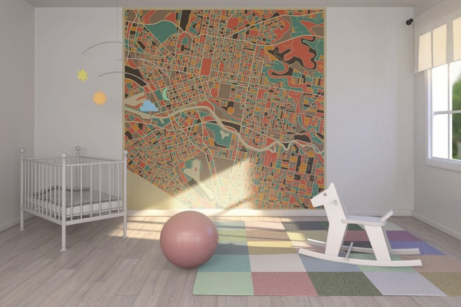 PHOTOWALL / Multicolor Map - Melbourne (e22739)