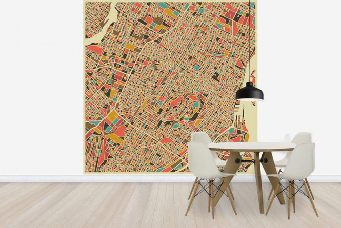 PHOTOWALL / Multicolor Map - Montreal (e22741)