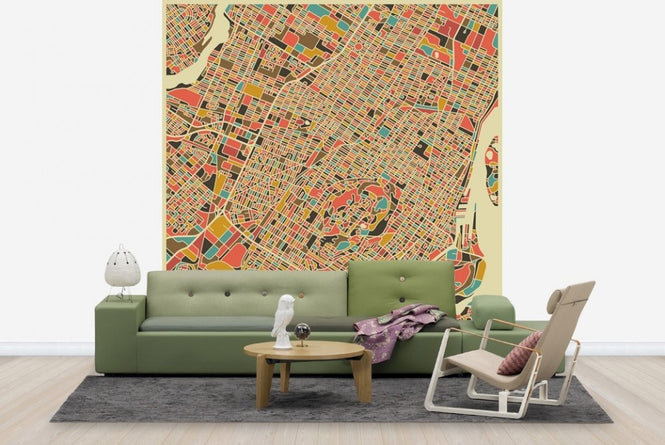 PHOTOWALL / Multicolor Map - Montreal (e22741)