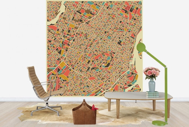 PHOTOWALL / Multicolor Map - Montreal (e22741)