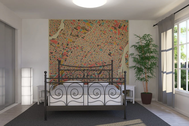 PHOTOWALL / Multicolor Map - Montreal (e22741)