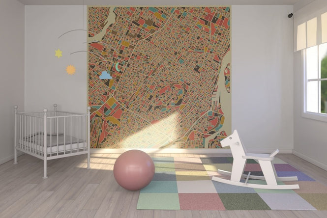 PHOTOWALL / Multicolor Map - Montreal (e22741)
